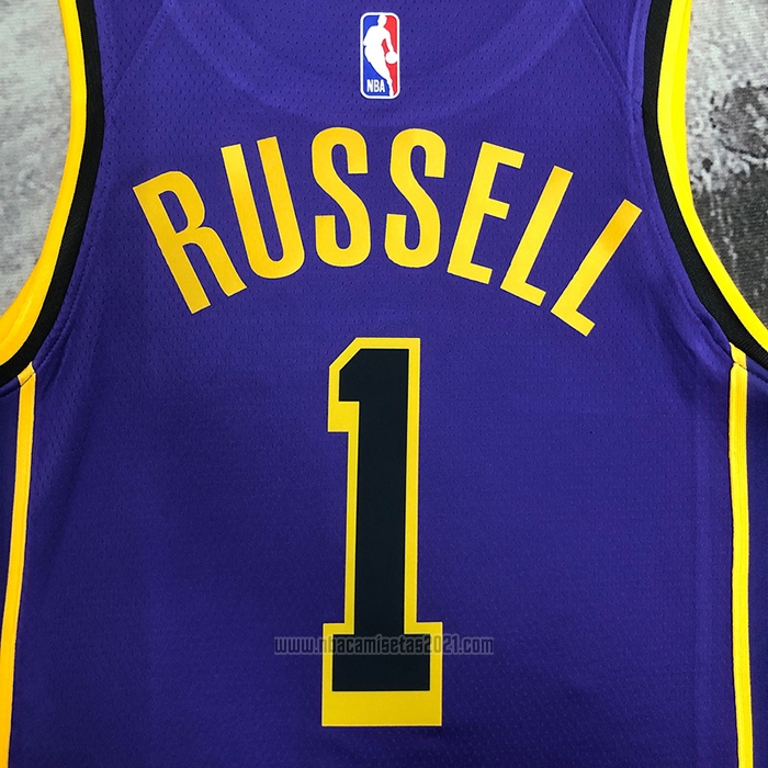 Camiseta Los Angeles Lakers D'Angelo Russell #1 Statement 2022-23 Violeta